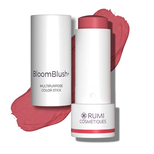 Rumi Cosmetiques BloomBlush+ Multipurpose Color Stick For Older Women - Blush, Lipstick & Contour in 1- Radiant, Healthy Glow & Nourishing Formula - For Sensitive Skin (Berry Kiss, Regular)