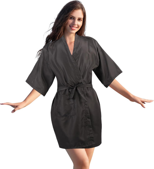 Salon Client Gown Robes Cape Hair Cutting Smock with Adjustable Tie for Hair Cutting Barber Hairstyling
