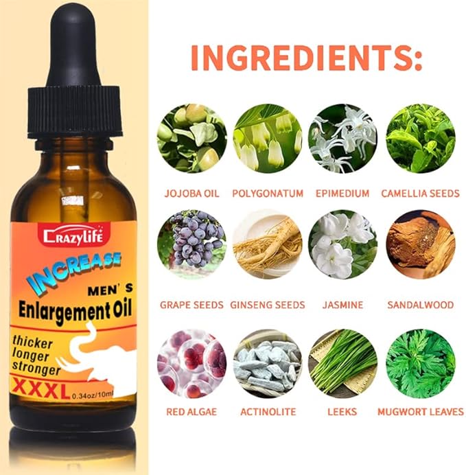 Massage Oil Enlargement Oil Increase Enlarge Gel Thicker Longer Stronger Large Size Enlarger Cream BLSEX for Men (F395-XXXL Oil)