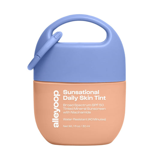 Alleyoop Sunsational Tinted Moisturizer SPF 50 for Face Broad Spectrum – 100% Mineral Face Sunscreen with Jojoba, Hydrating & Soothing Tinted Sunscreen, Vegan & Cruelty-Free (Glisten)