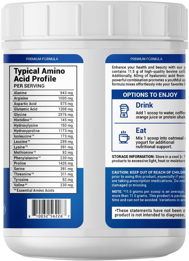 Premium Collagen Peptides - Hydrolyzed Unflavored Powder for Youthful Skin, Strong Nails & Joint Support