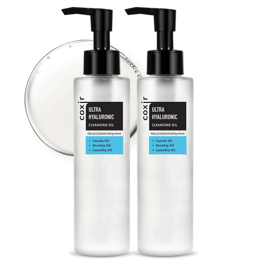 coxir ULTRA HYALURONIC CLEANSING OIL l Korean Facial Cleanser, Blackhead Makeup Removal with Hyaluronic Acid, Cruelty Free, Hydrating, Smoothing, Calming, Moisturizing [5.07 Fl.oz(pack of 2)]
