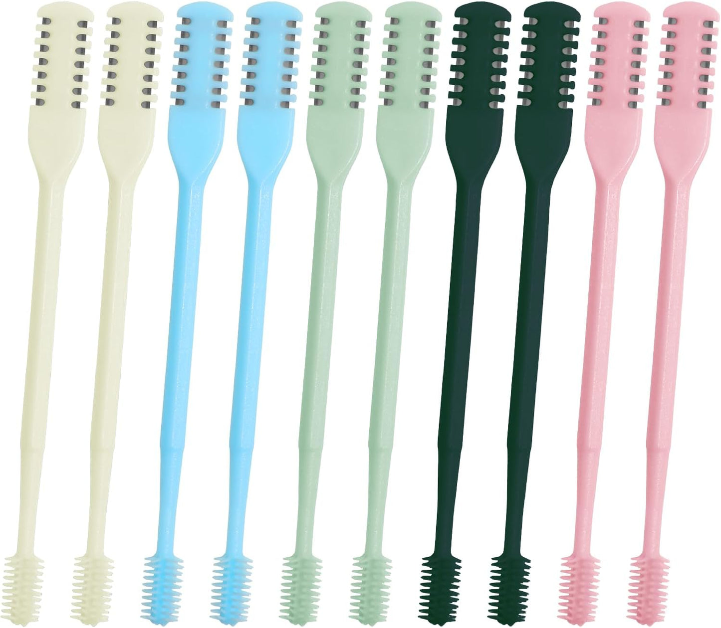 10 PCS 2-in-1 Nasal Hair Cutter,Double Sided Nose Hair Knife,Upgrade Double Sided Nose Hair Knife,Nasal Hair Cutter for Men Women, Soft Cleaning Brush (5 Colors)