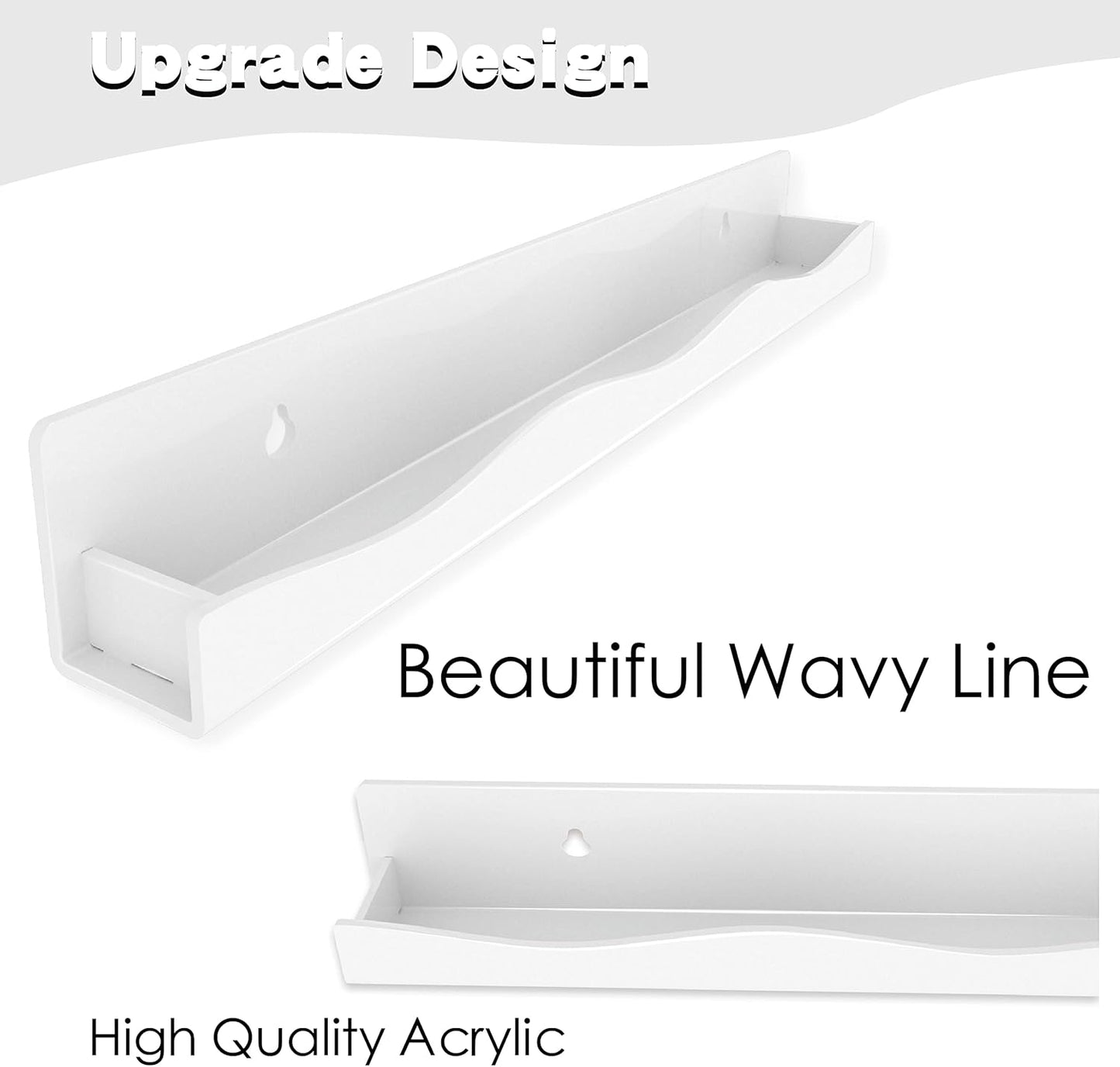 YMVV 15" Nail Polish Rack Wall Mounted Shelf,6 Pack White Acrylic Nail Polish Organizer Nail Supplies for Nail Techs,Great Display for Salons Retailers, YMVVWHITE 003