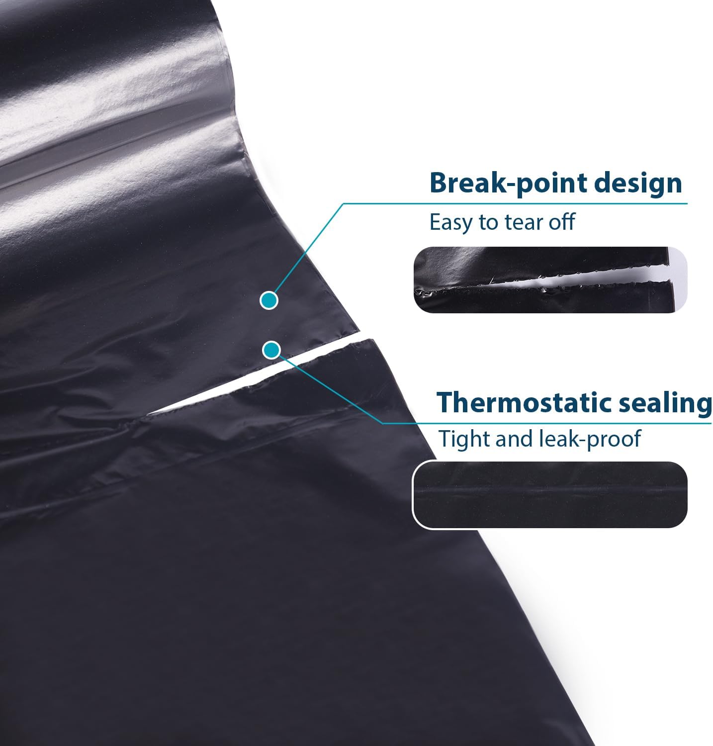 1.2 Gallon Flap-Tie Mini Trash Bags 125 Count Small, Leak Proof and Tear Resistant Garbage Bags for Bathroom, Kitchen, Office, Car, and Travel Durable Plastic Bin Liners, Black