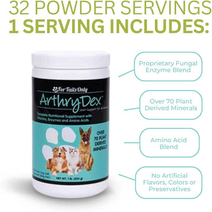 YOUNGEVITY Arthrydex Complete Nutritional Supplement | Vitamins Probiotics Enzymes | Pets Healthy Bones & Joints -1 lb Canister (Pack of 2)