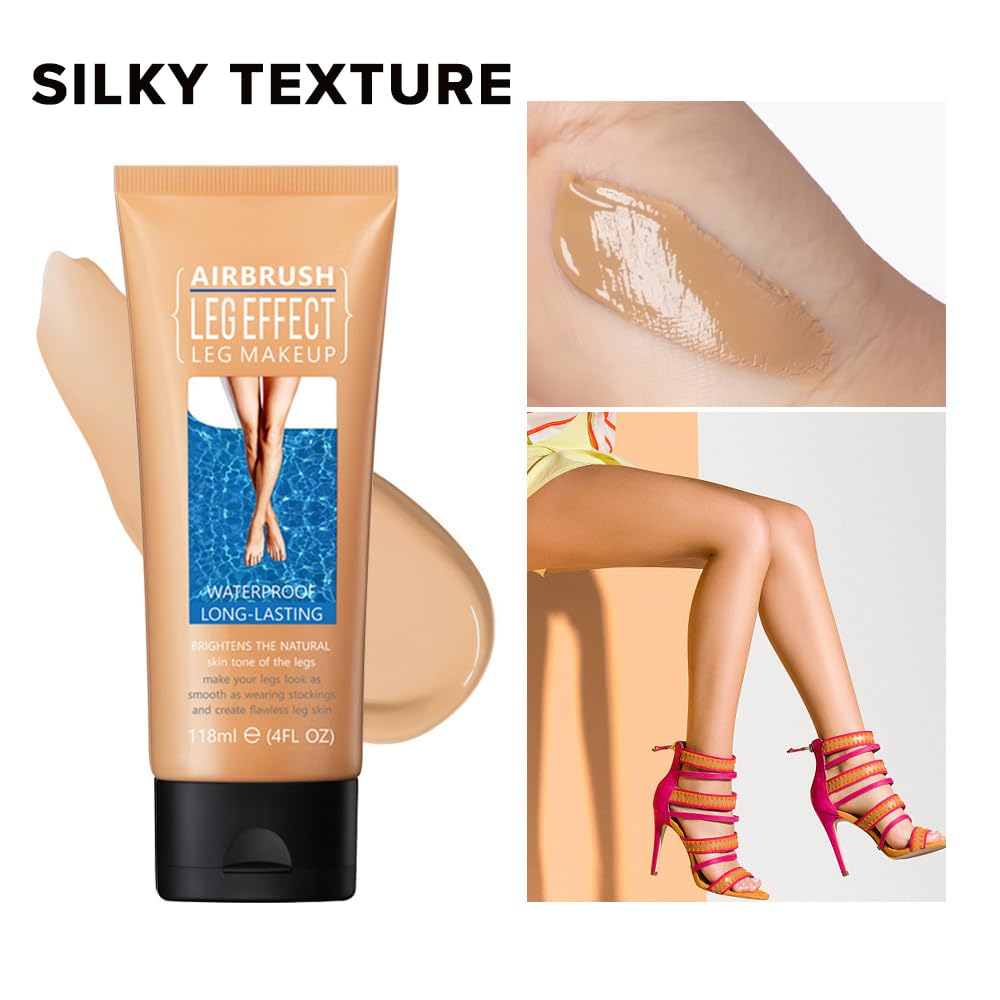 Leg Makeup Waterproof, No Transfer Body Concealer, Coverage for Vein, Scar, Tattoo (#02 Medium Glow, 1Pc)