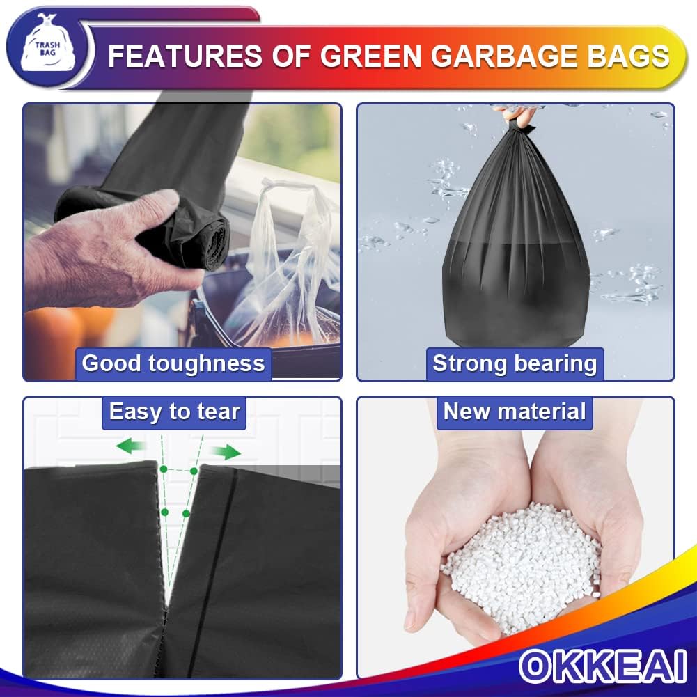OKKEAI Small Garbage Bags for Bathroom Can 5 Liter Trash Bags 1.2 Gal Waste Basket Liners for Bathroom Mini Trash Bags Trash Plastic Bags Small