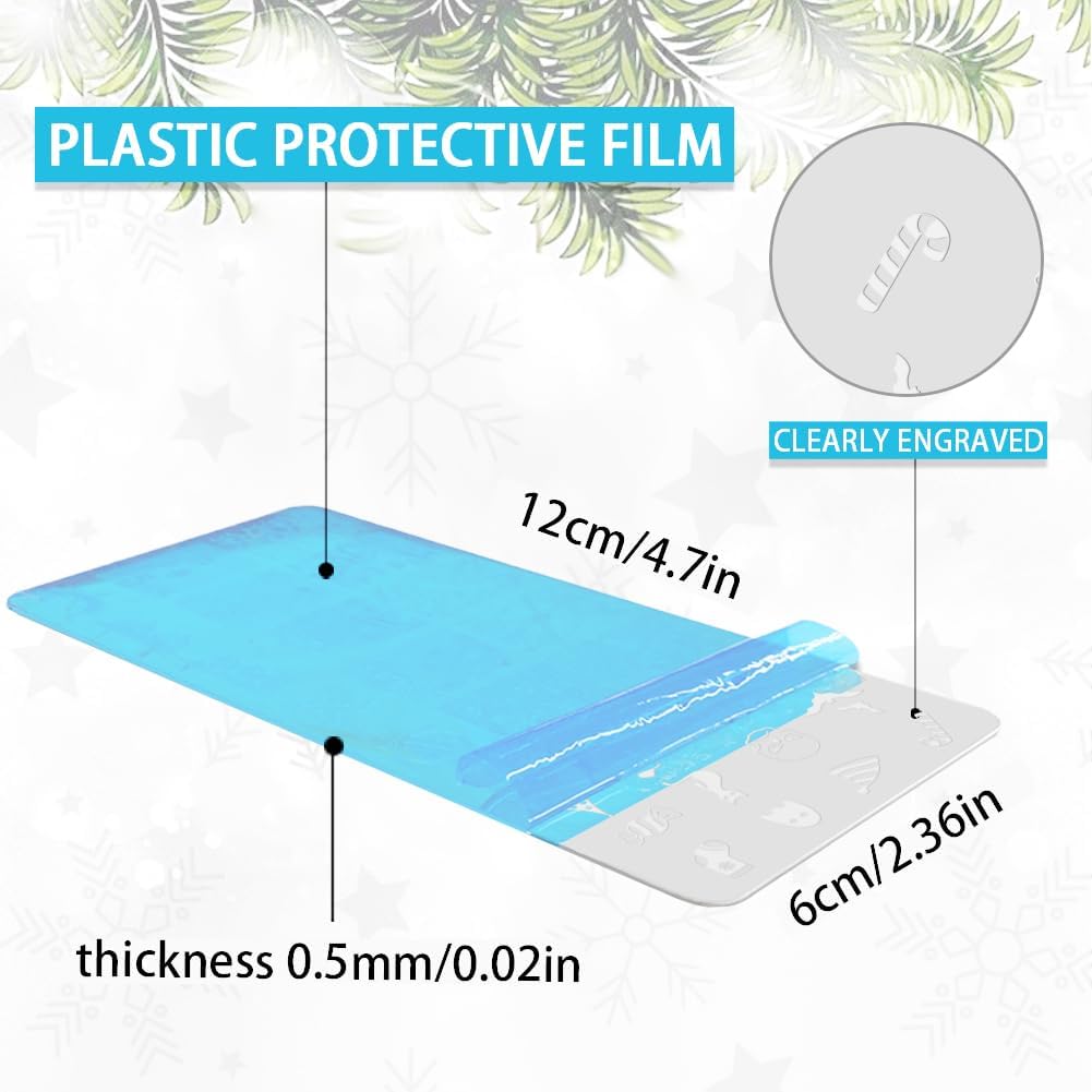 3Pcs Holiday Nail Stamping Plate Set Christmas Halloween Nail Stamp Templates Easter St. Patrick's Day Metal Reusable Tools with Stamper Scraper for Manicure Printing