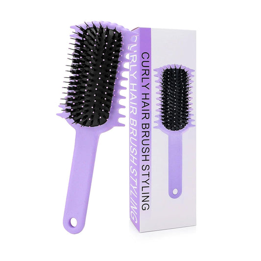 Curly Hair Brush, Volume Curl Defining Brush for Detangling Shaping and Styling Women's Curls, Reduce Pulling (Purple)