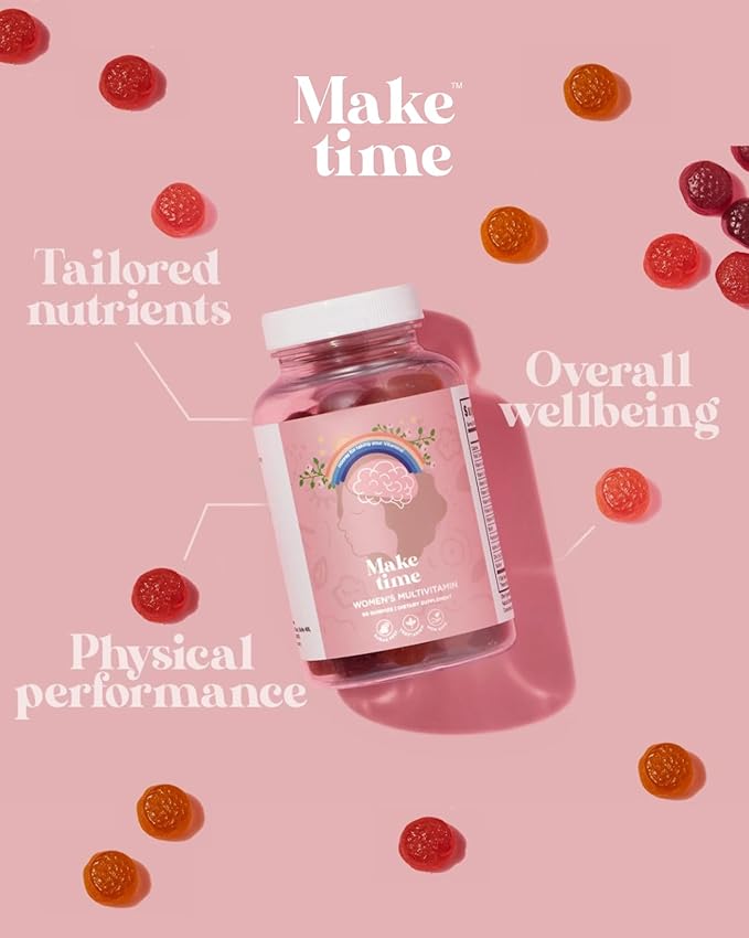 MAKE TIME - Sugar-Free Women’s Multivitamin Gummies - Daily Support with Vitamin A, C, D3, E, B6, B12, Folate, Biotin, Iodine & Zinc - Delicious & Easy to Take - 30 Servings