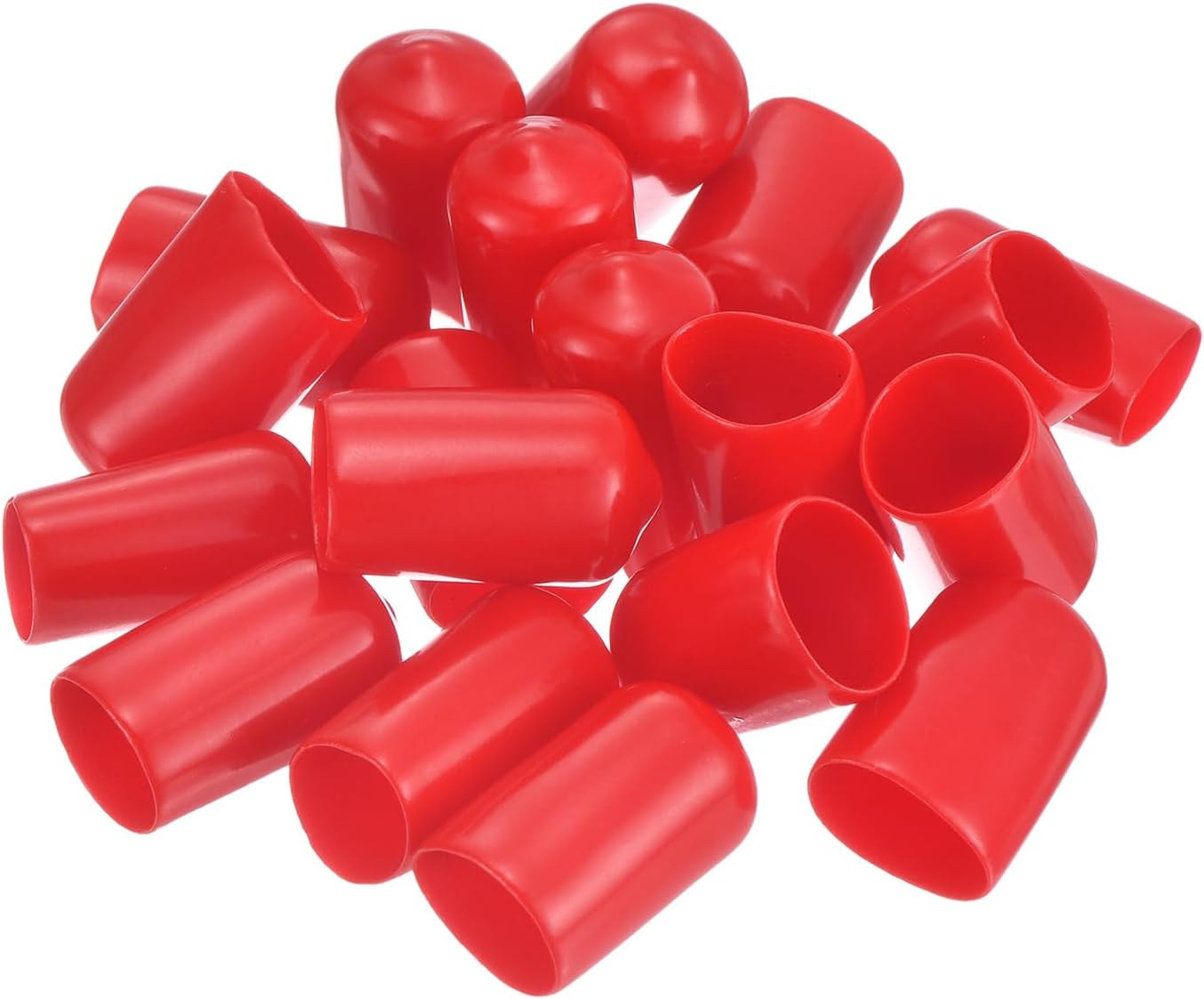 uxcell 50pcs Rubber End Caps 13.5mm(1/2") ID Vinyl PVC Round Tube Bolt Cap Cover Screw Thread Protectors Red