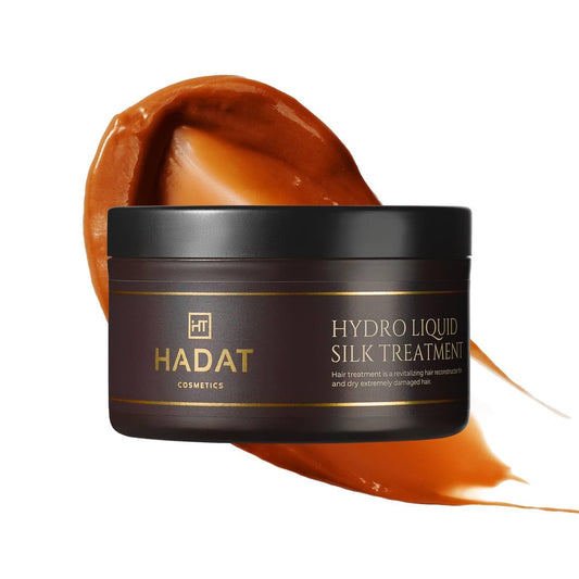 HADAT Liquid Silk Treatment – Premium Hair Mask for Dry Damaged Hair - Deep Conditioning Hair Mask with Macadamia, Argan Oil – Hydrating, Repair & Shine – Made in Israel – 10.1 Fl Oz