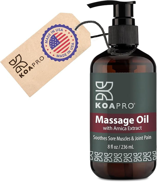 KOAPRO Massage Oil for Massage Therapy - Arnica for Pain Relief, Premium Body Massager Oil for Sore Muscles and Bruises with Lavender, Deep Tissue Anti Cellulite Massage Oil 8 Fl Oz