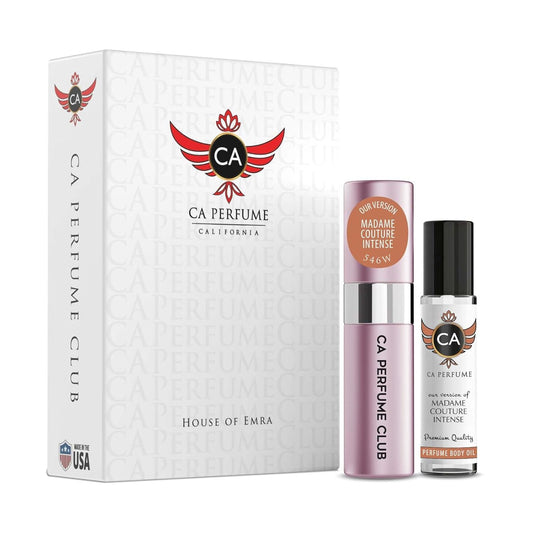 CA Perfume Duo Impression of Madame Couture Intense For Women Perfume Layering Set Long Lasting Travel Size EDP + Body Oil Roll-On Bottle 0.27 Fl Oz+0.33 Fl Oz