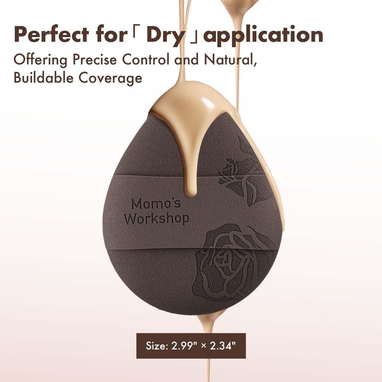 Rose Tatami Makeup Sponge Set,Double-Sided Egg Shape Rubycell for Liquid Foundations, Non-Absorbent & Fast Blending,Soft, Fluffy & Bouncy, 2 Beauty Puffs &Storage Case