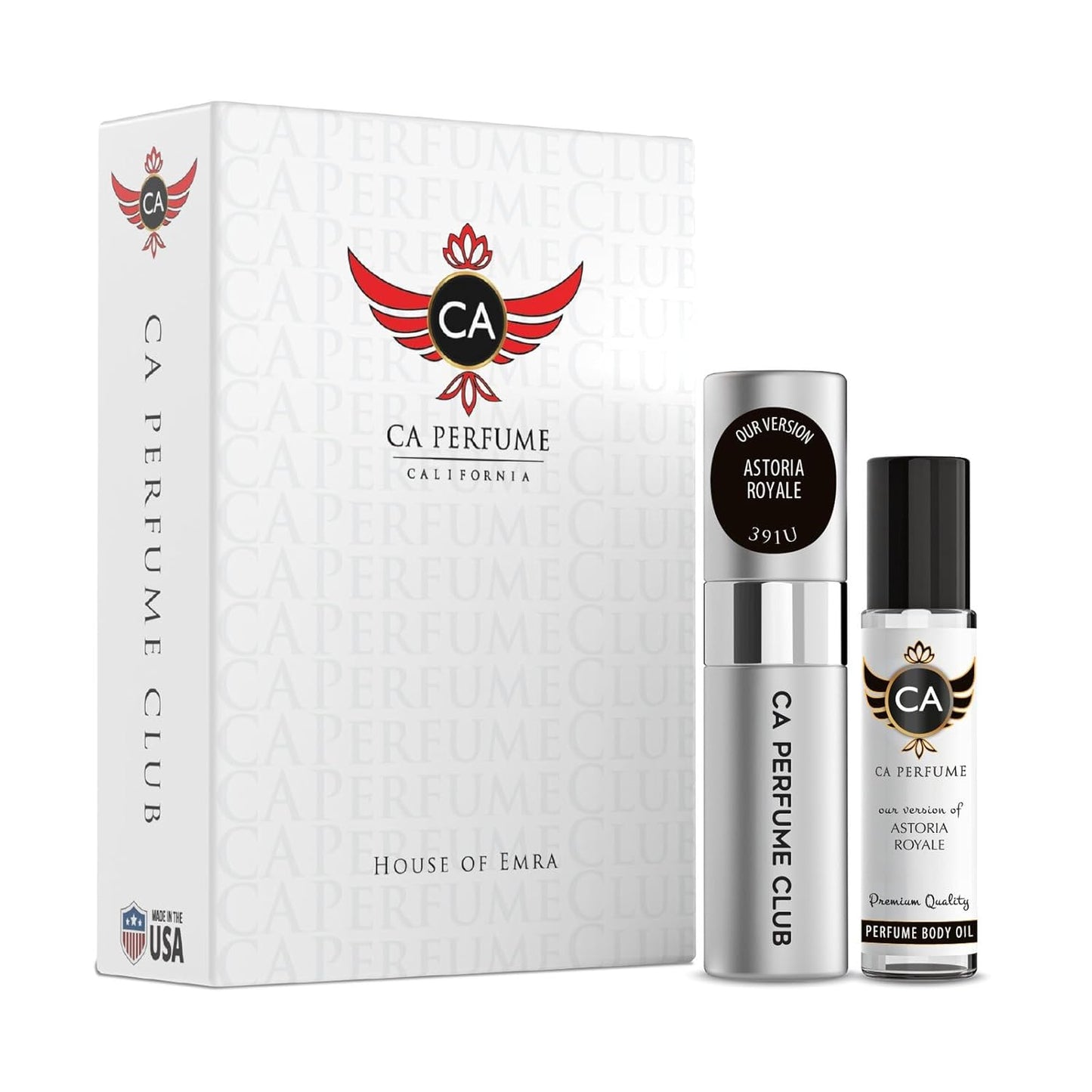 CA Perfume Duo Impression of Astoria Royale For Women And Men Perfume Layering Set Long Lasting Travel Size EDP + Body Oil Roll-On Bottle 0.27 Fl Oz+0.33 Fl Oz