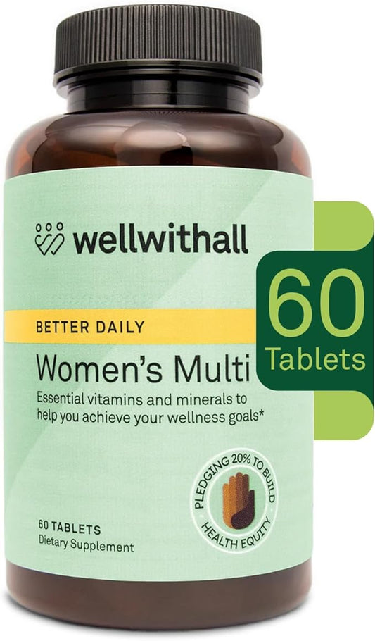 Women’s Multivitamin | Daily Supplement with Essential Vitamins, Minerals & Iron | Supports Immunity, Heart Health, Bone Health, Energy & Mood | Major Allergen - Free | 60 Tablets
