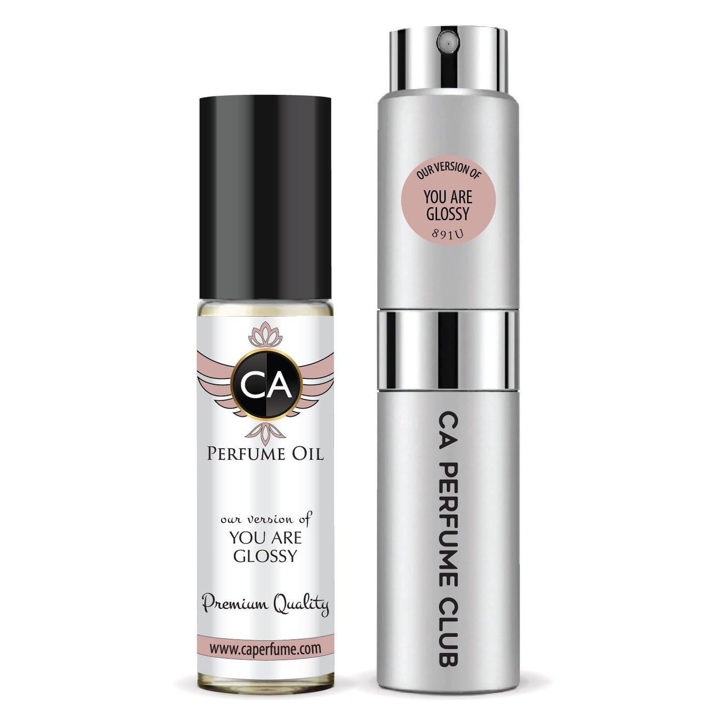 CA Perfume Duo Impression of You are Glossy For Women And Men Perfume Layering Set Long Lasting Travel Size EDP + Body Oil Roll-On Bottle 0.27 Fl Oz+0.33 Fl Oz