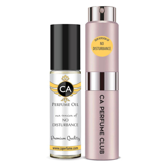 CA Perfume Duo Impression of No Disturbance For Women Perfume Layering Set Long Lasting Travel Size EDP + Body Oil Roll-On Bottle 0.27 Fl Oz+0.33 Fl Oz