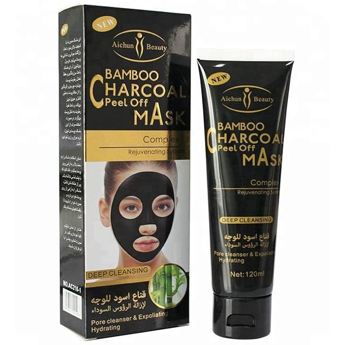 AICHUN BEAUTY Bamboo Charcoal Peel Off Mask Complex Rejuvenating System Deep Cleansing Exfoliating Hydrating 120ml/4.06fl.oz