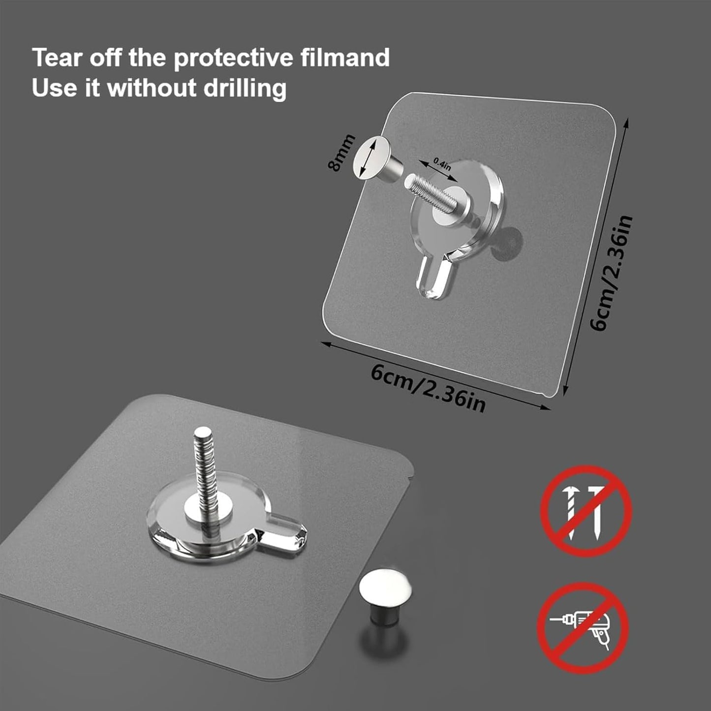 14PCS Picture Hangers Without Nails, Wall Hangers Without Nails, Adhesive Wall Hooks Command Hooks Picture Hanging for Inside Kitchen, Bathroom, Home and Office (10mm)