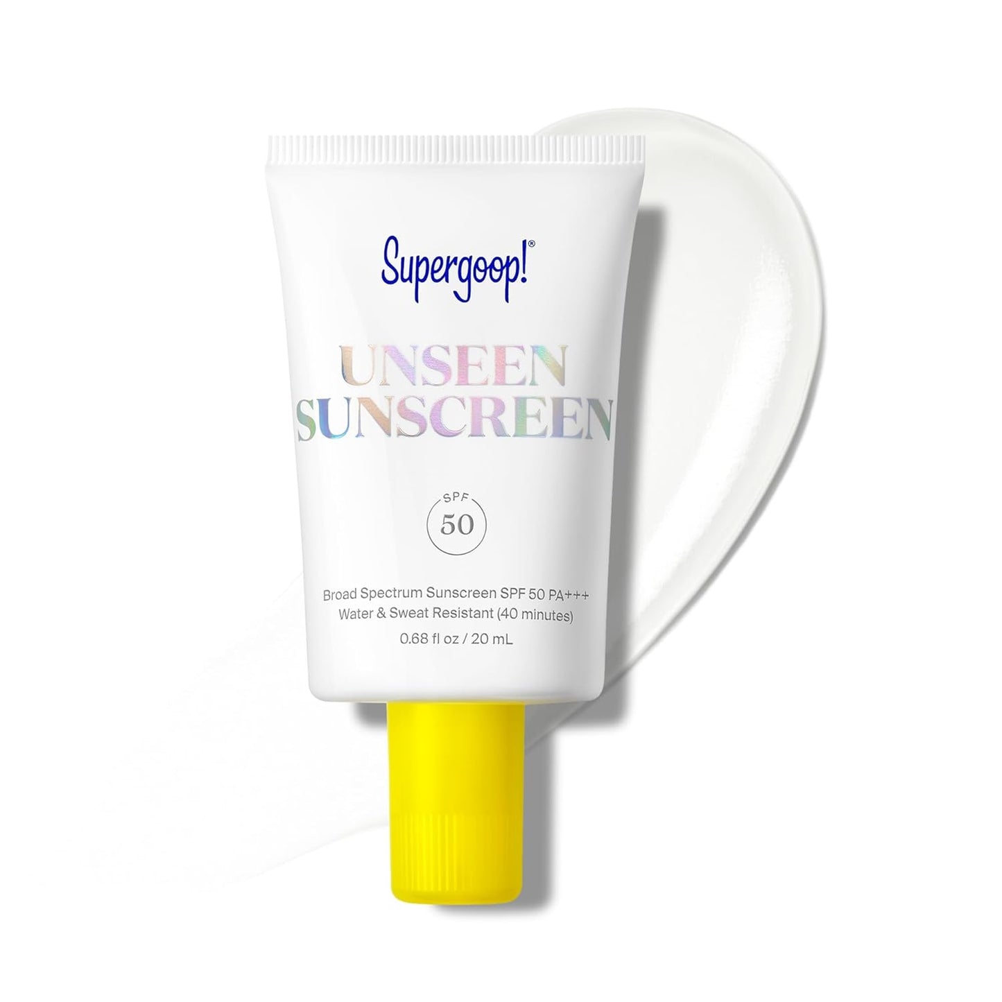 Supergoop! Unseen Clear Face Sunscreen - SPF 50 - Invisible + Broad Spectrum + Makeup-Gripping Primer - Weightless, Scentless, Oil Free - For All Skin Types & Tones - 0.68 fl oz