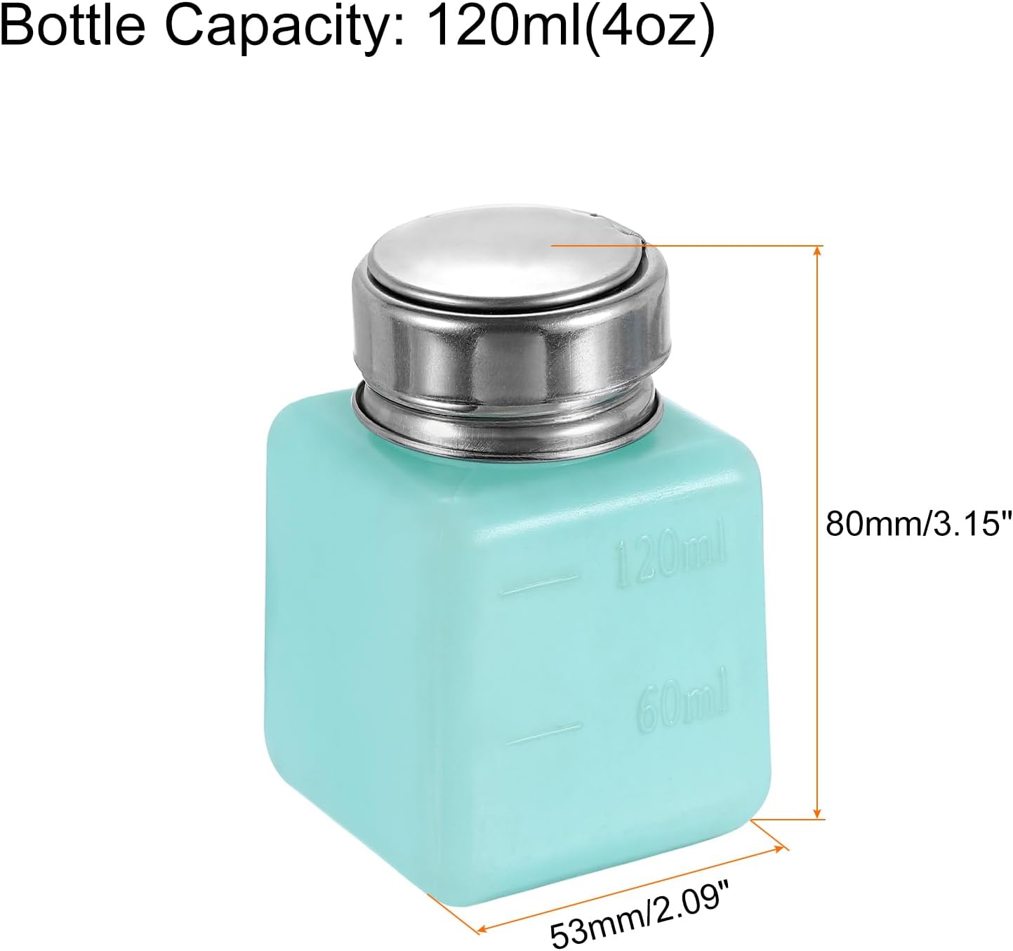 HARFINGTON 4PCS 120ML(4oz) Push Down Alcohol Dispenser Pump Liquid Press Empty Bottles Refillable Container for Cleanser Nail Polish Remover, Green