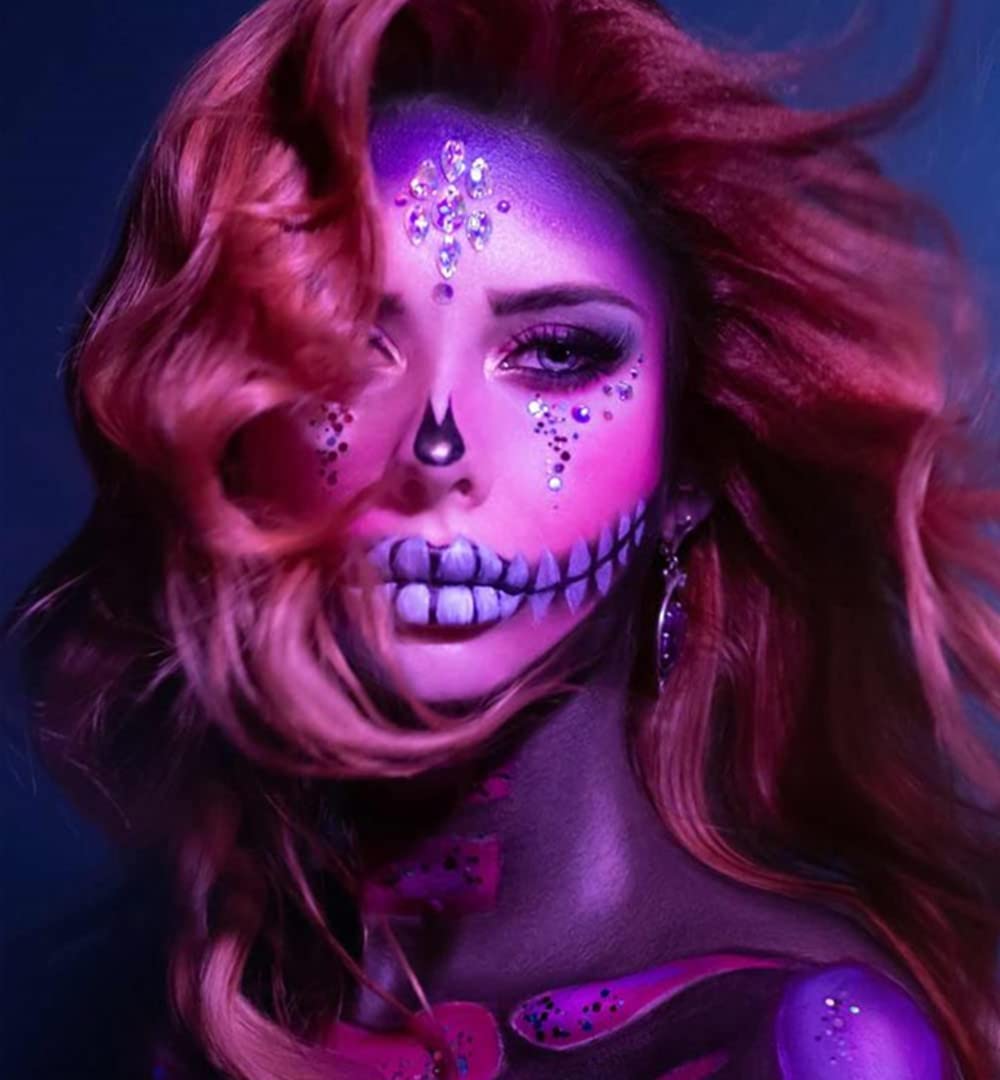 Go Ho Purple Face Paint Stick,Water Based Cream Purple Body Paint Washable,Highly Pigmented,Smooth and Safe for Skin,Halloween Costumes Cosplay SFX Ursula Witch Makeup