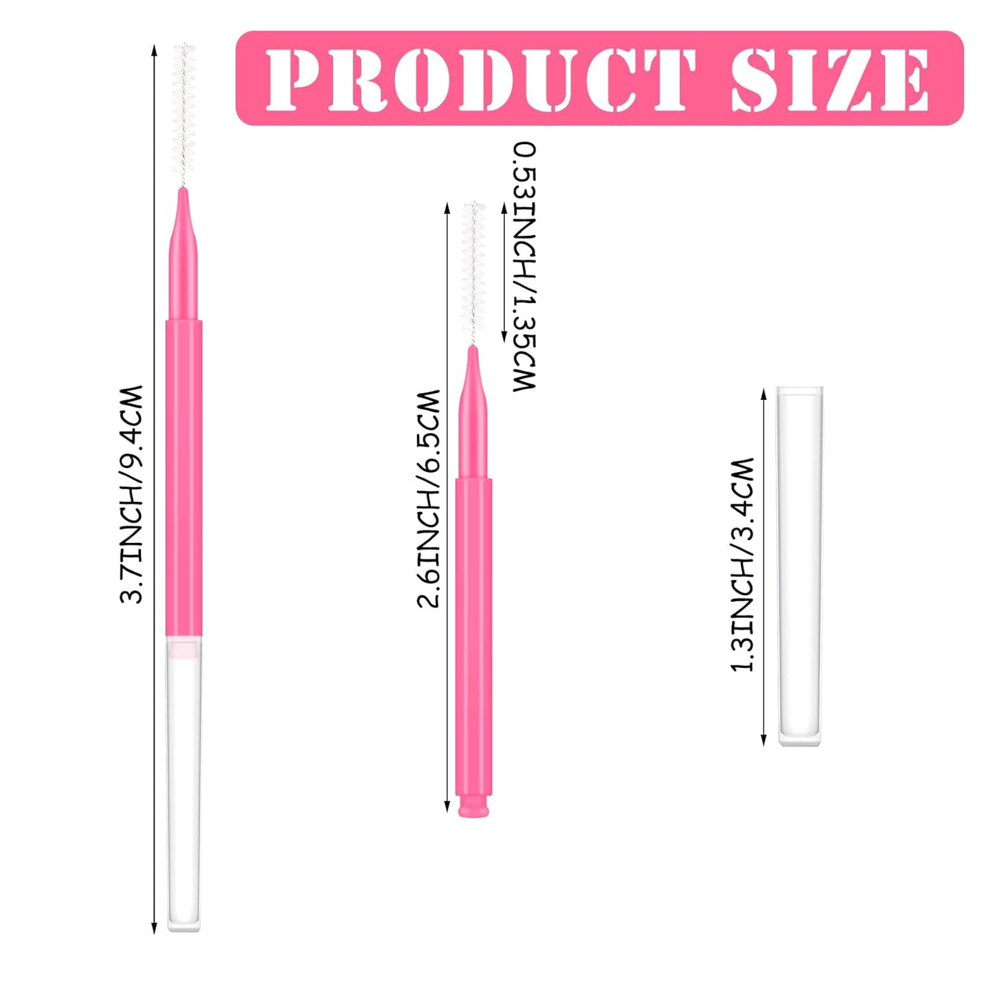 Patelai 150 Pieces Micro Eyebrow Brush with Cap Brow Lamination Spoolie Comb Lift Tools Lash Filler Eyelashes Extensions Eyebrows(Black, Pink)