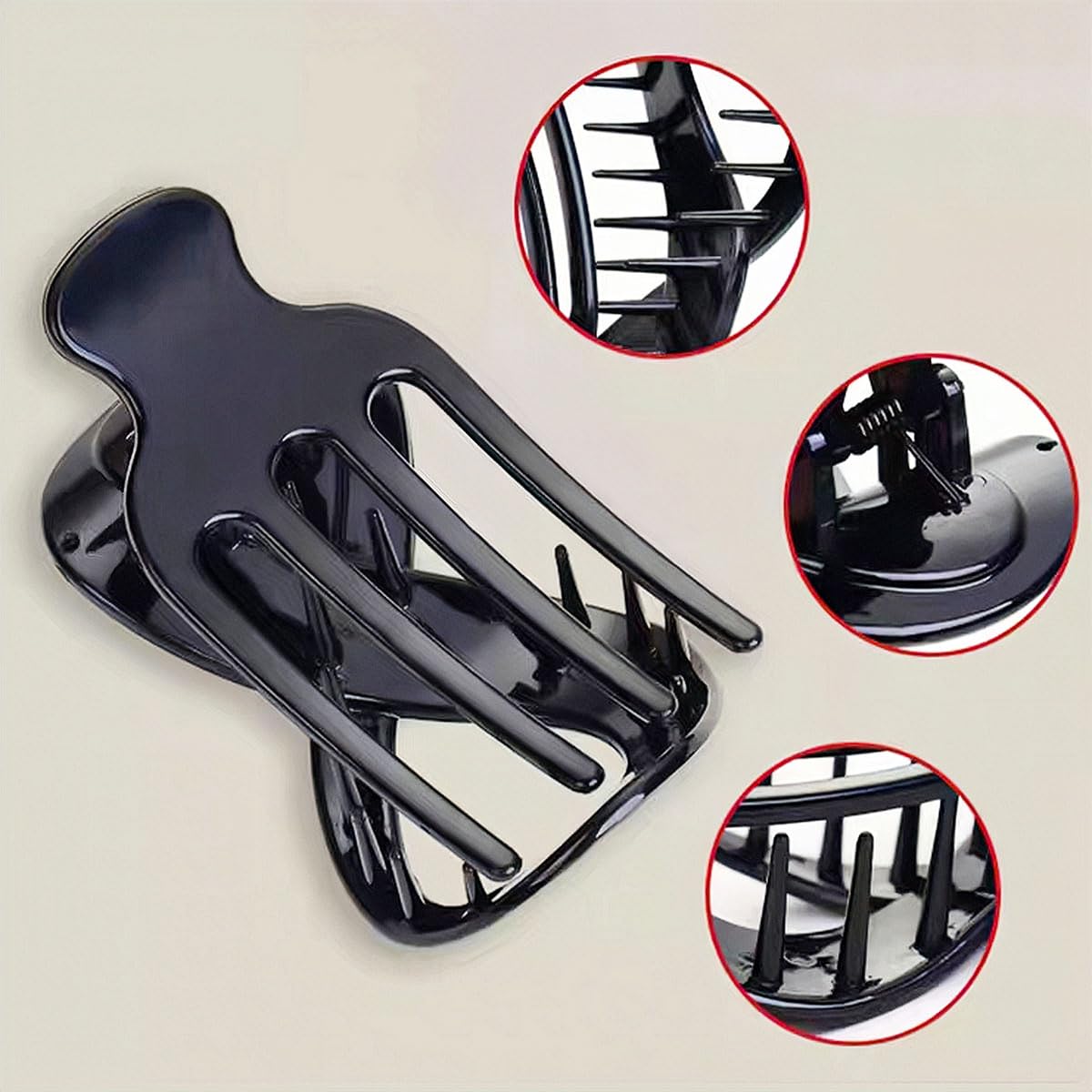 4 PCS French Concord Curved Hair Claws for Women, 3.35 Inch Volume No Slip Grip Banana Clamps for Strong Hold Hair Styling Accessories