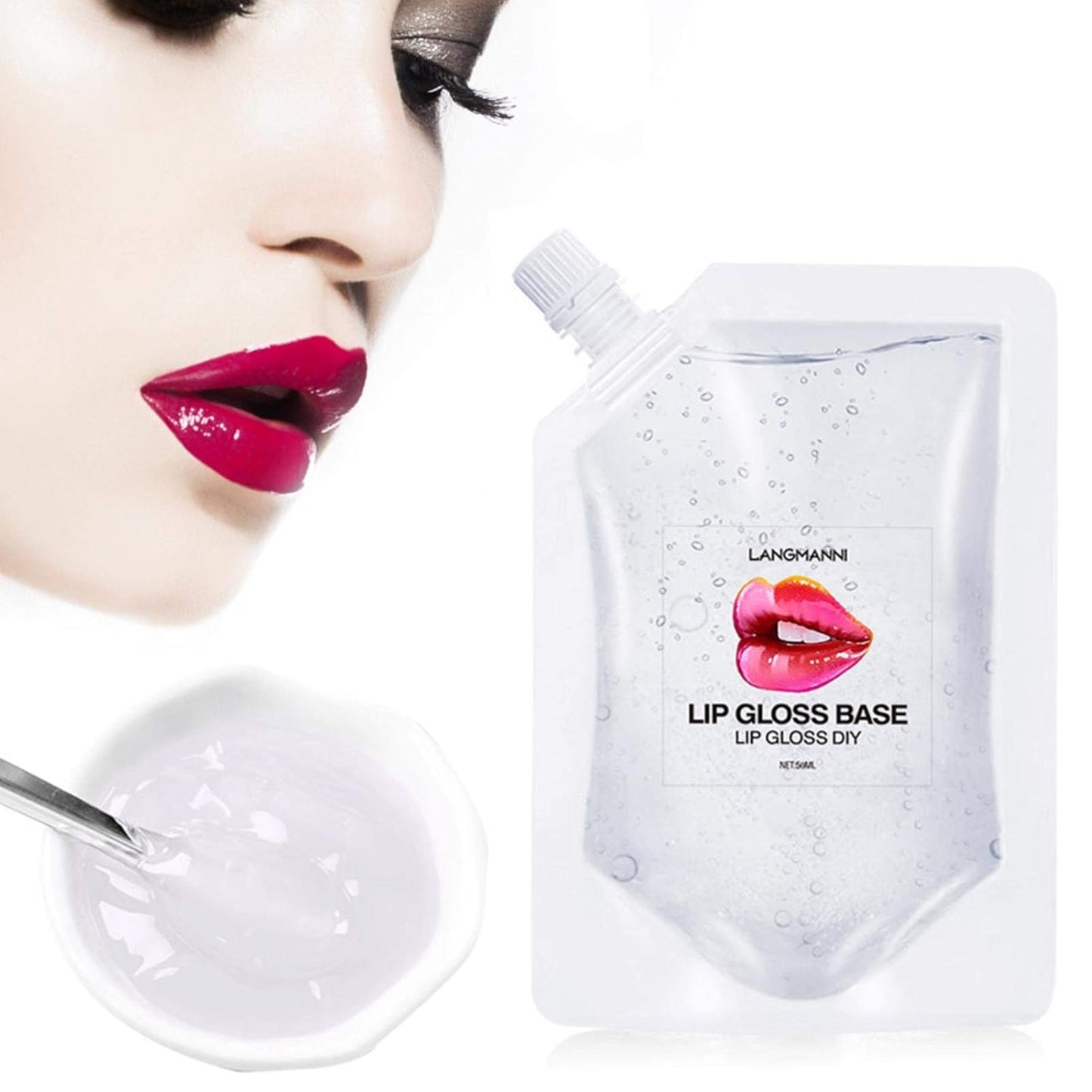 Transparent Lip Gloss ，Moisturize Lip Gloss Base, Lip Gloss Base Oil Material Lip Makeup Primers, Primer for DIY Handmade Lip Balms Lip Gloss- 1.69Fl.Oz(1 Pcs,Clear)