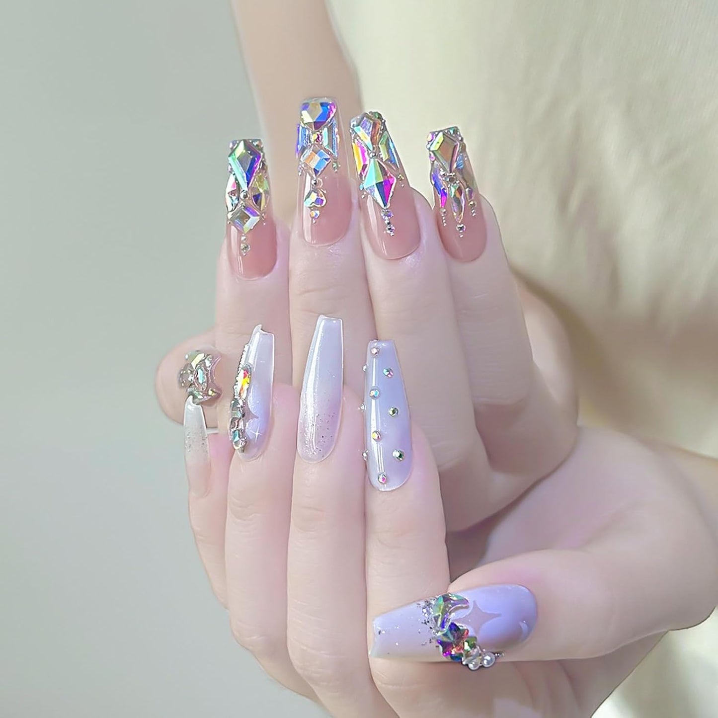 Nail Rhinestones Kit, 18 Types of 900 Special-Shaped Diamonds + 3200 Flat-Bottomed Nail Rhinestones, Nail Crystal DIY Crafts Gemstones for Nail, Shoes, Clothes, Jewels