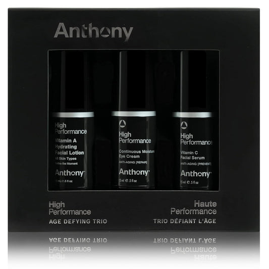 Anthony High-Performance Trio Kit – Eye Cream (0.5 Fl Oz), Vitamin C Facial Serum (0.5 Fl Oz), and Vitamin A Hydrating Facial Lotion (0.5 Fl Oz) – Anti-Aging Skincare for All Skin Types