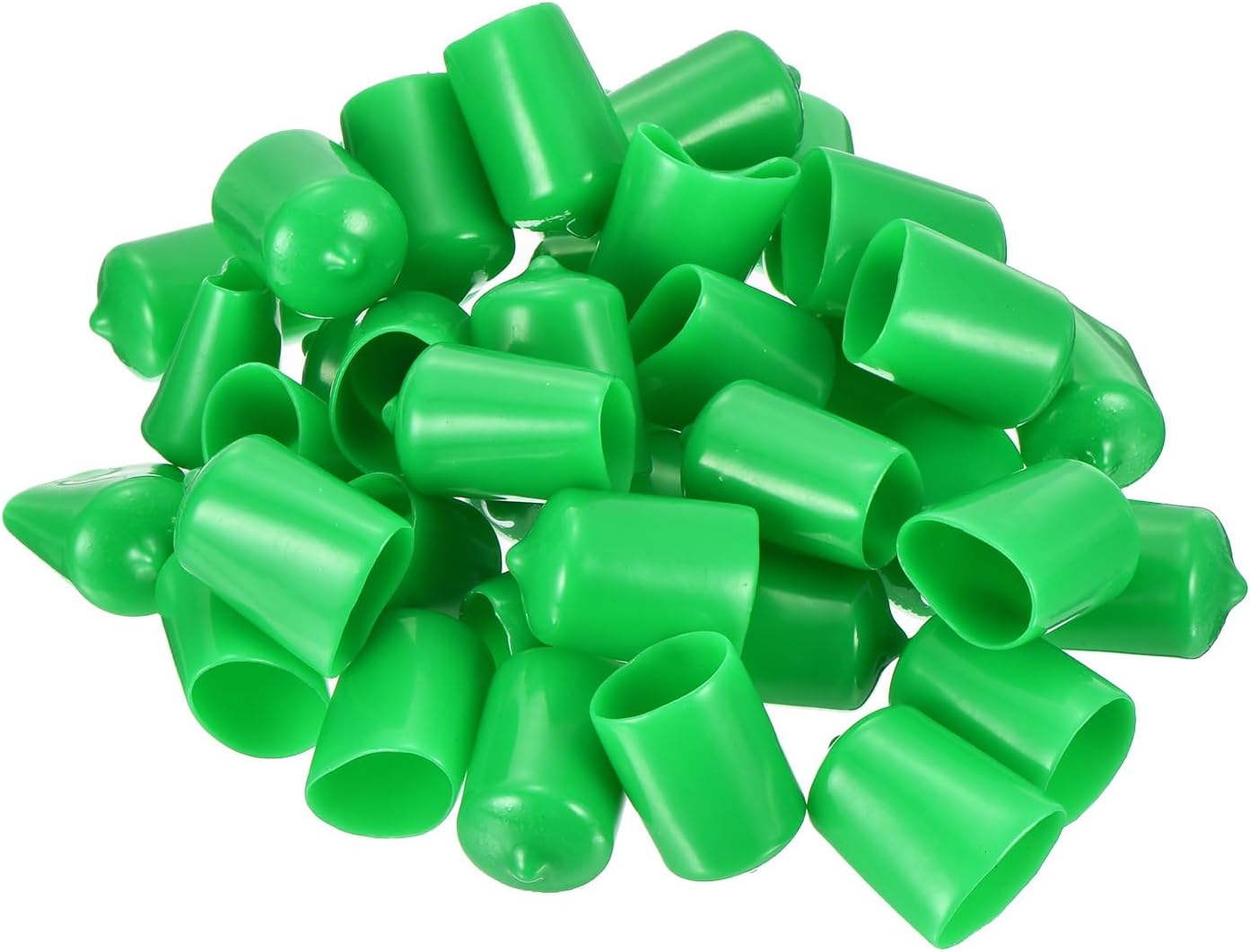 uxcell 50pcs Rubber End Caps 19mm(3/4 inch) ID Vinyl Cap Cover Screw Protectors Green