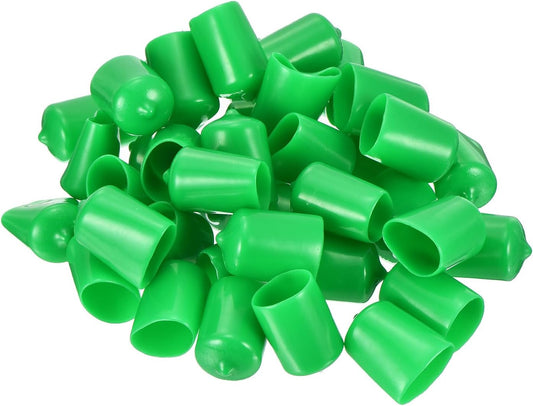 uxcell 50pcs Rubber End Caps 19mm(3/4 inch) ID Vinyl Cap Cover Screw Protectors Green