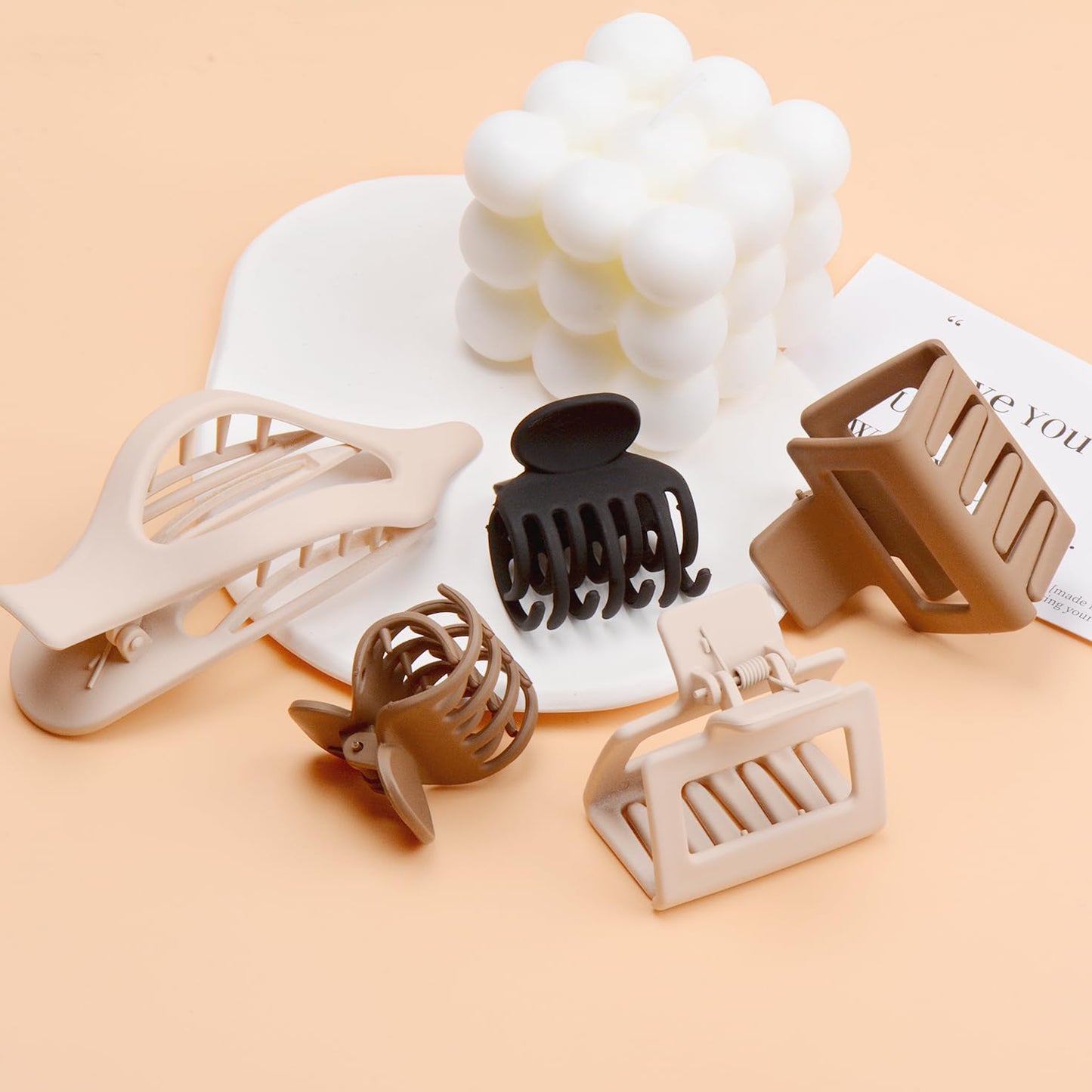 Mehayi 9 PCS Matte Hair Clips Claw for Women Girls, 3 Styles Nonslip Small Hold Strong Hold Cute Jaw Clip Barrettes for Thick Thin Long Short Hair, Fashion Acrylic Hair Clamps Styling Accessories