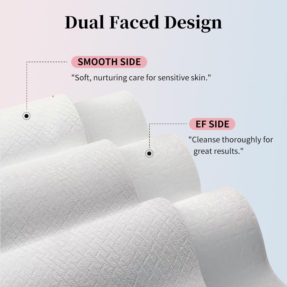 Disposable Face Towels, 10"×12" Face Towel, Towelettes XL, Ultra Soft & Thick Makeup Remover Dry Wipes for Sensitive Skin, Chemical Free 50 Count (1 Pack)