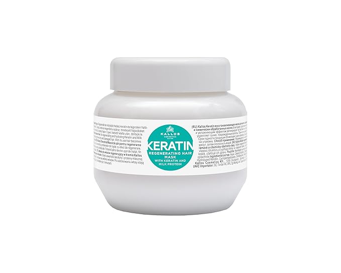 Kallos KJMN Keratin Regenerating Hair Mask with keratin and milk protein for dry, damaged and chemically treated hair 275 ml - 9,3 Fl Oz