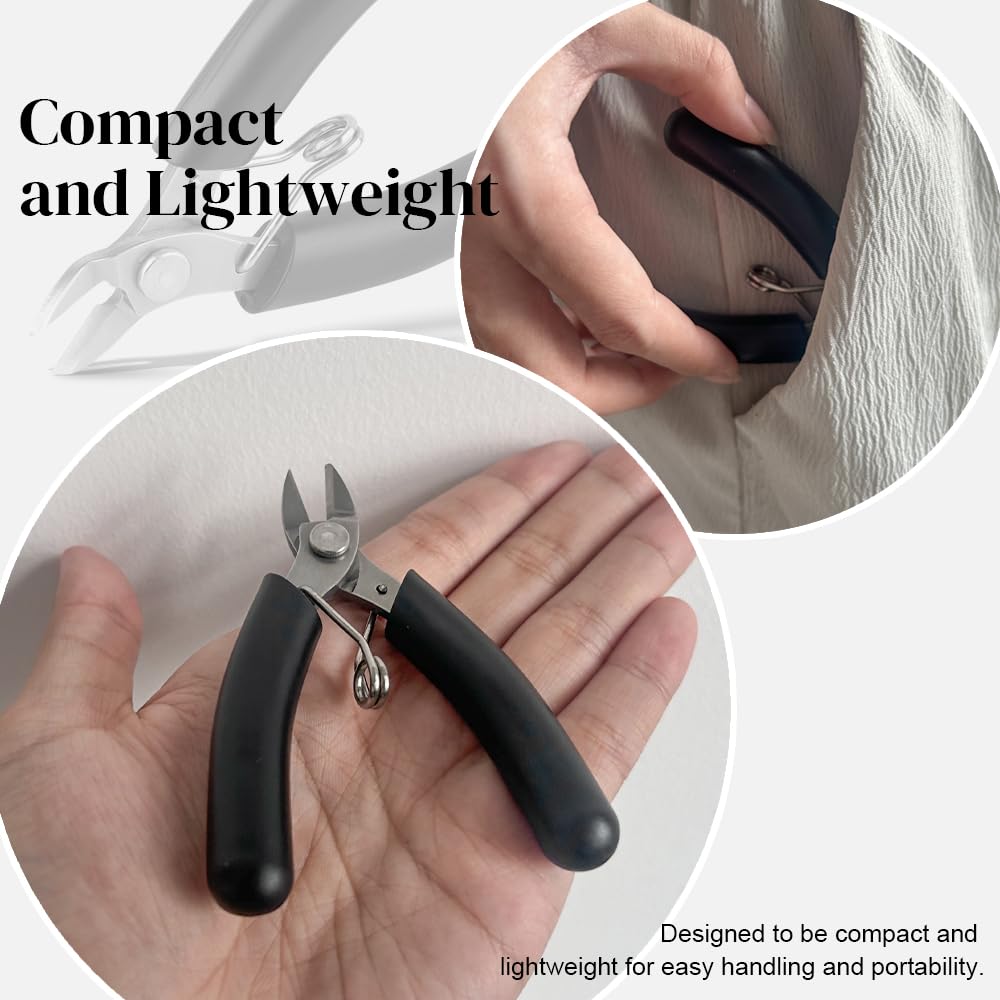 Hair Extension Pliers for Pre-bonded Extensions - Mini Size Keratin Bonding Cutter with Anti-slip Handle - Wire Flush Cutters - Diagonal Cutting Pliers for Electrician Wire Cutting