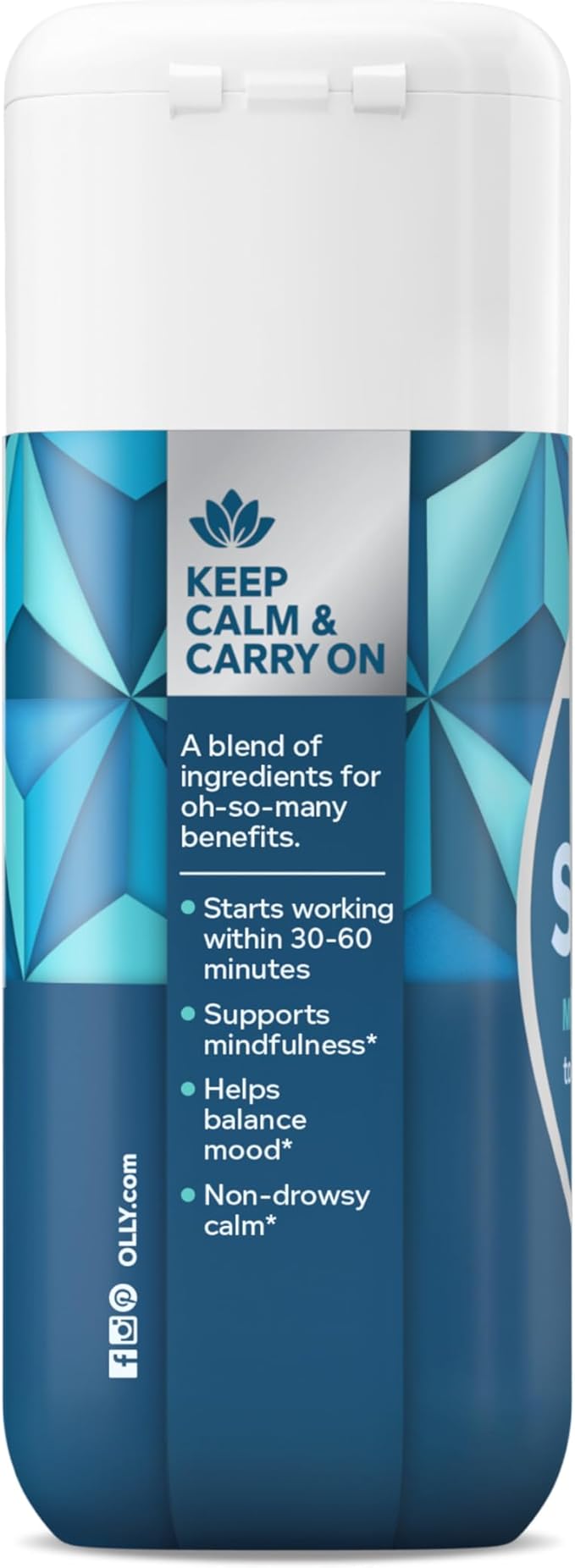 OLLY Ultra Strength Goodbye Stress Softgels, GABA, Ashwagandha, L-Theanine and Lemon Balm, Stress Relief Supplement - 60 Count