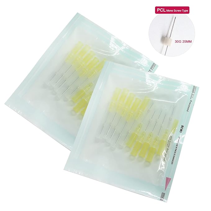 ACADA Pcl Threads for Face, Pcl Screw Threads 30G25mm, Anti-Aging, Pcl Threads Sharp, Long-Lasting Skin Rejuvenation and Firming, 20Pcs