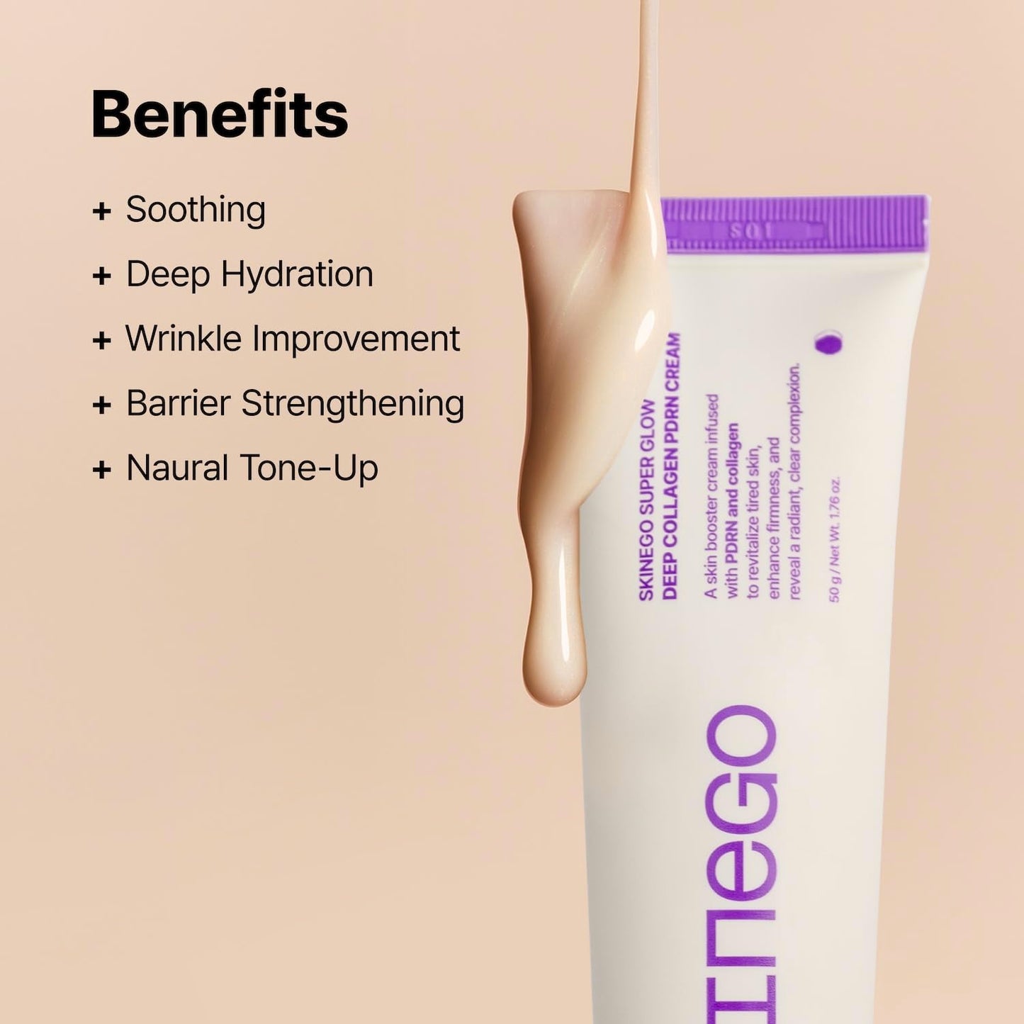 Super Glow Deep Collagen PDRN Cream – 1,000,001ppb PDRN & Collagen, Radiant FinishAdds radiance Moisturizer for Dewy Skin, Firming & Hydrating, Korean Skincare 50g / 1.69 fl.oz.