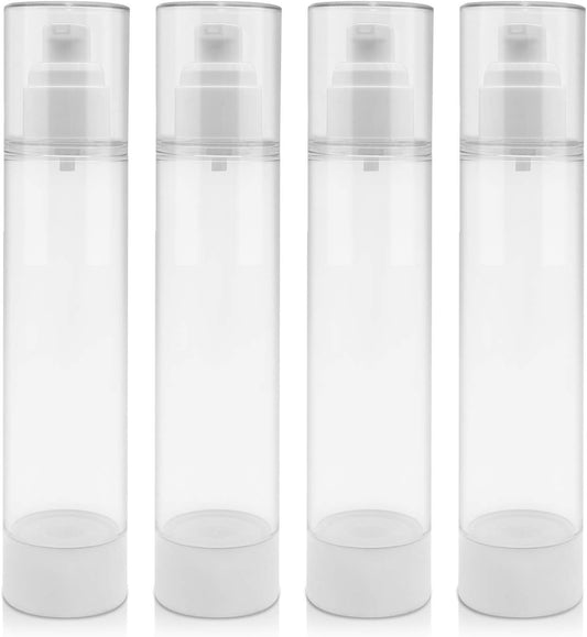 TRENDBOX 120ml / 4oz Airless Vaccum Pump Travel Bottles for Lotions, Cream - 4 Pack