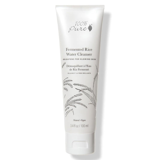 100% PURE Fermented Rice Water Cleanser, Face Wash, Skin Care For All Skin Types, Daily Makeup Remover, Natural Face Wash for Clear Skin - 3.4 Fl Oz