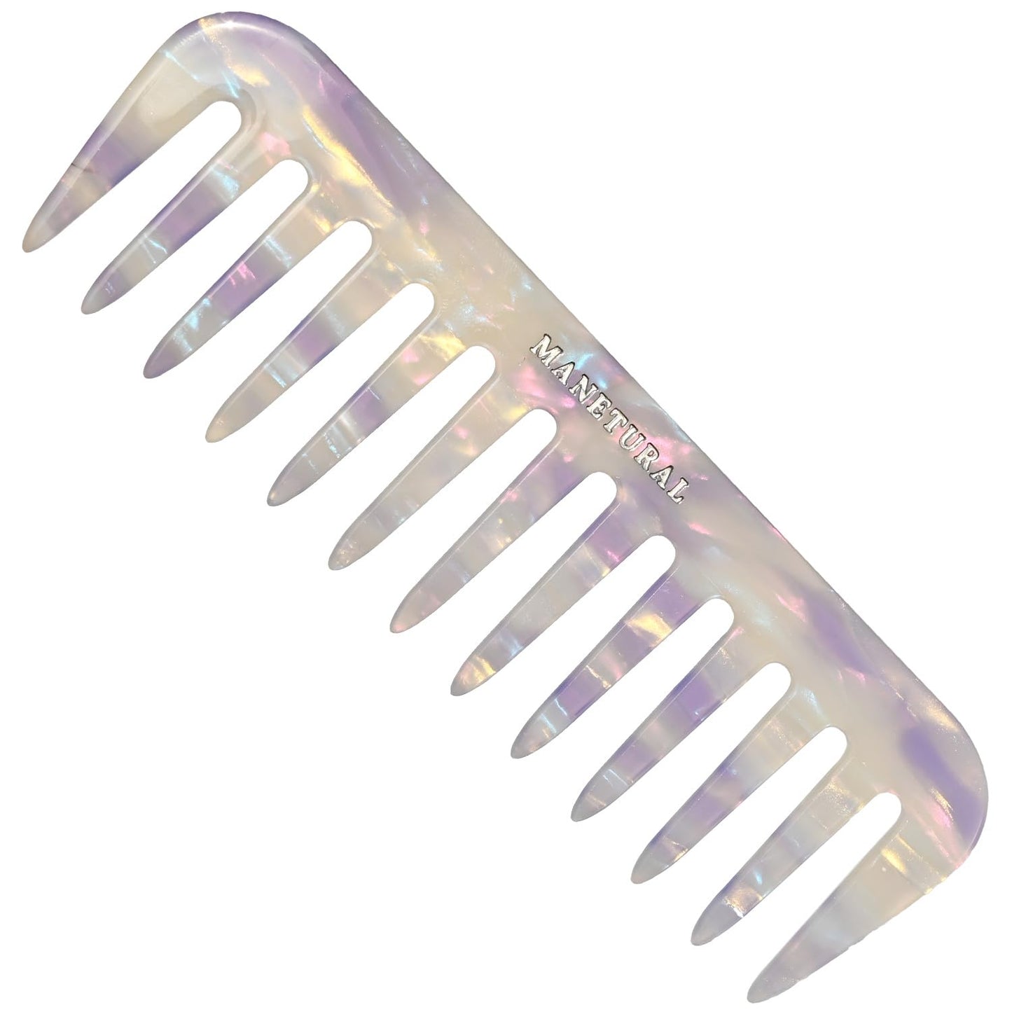 S1 Elegant Wide-Tooth Comb – Lightweight, Travel-Friendly, and Stylish Design for Tangle-Free Hair (White Purple)