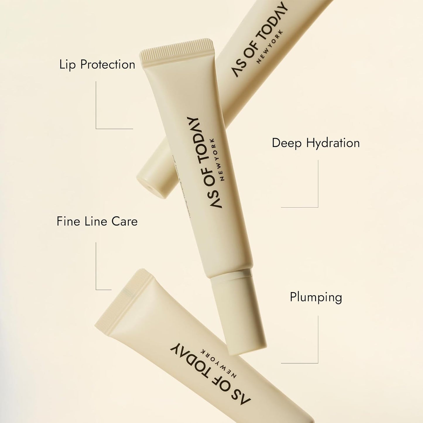 AS OF TODAY R Peptide Lip Balm | Salted Caramel Hydrating Lip Treatment | Hyaluronic Acid + Peptide Glossy Balm | Plumping Moisturizing for Dry Lips | Clean Beauty Formula | 0.35 oz Tube