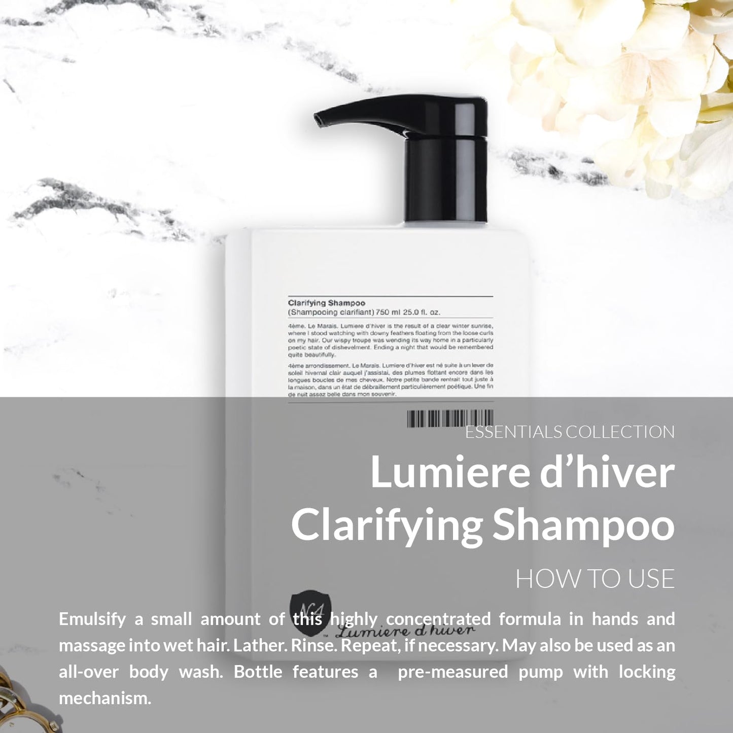 Number 4 Clarifying Shampoo, Shampoo for Women and Men, Cleansing Hair Shampoo, 25 oz