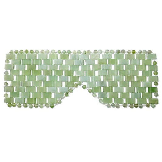 gemshan Jade Eye Mask 100% Natural Real Jade Stone Reusable Eye Mask for Hot & Cold Anti Aging，Headache and Migraine Relief Jade Mask for Women Men