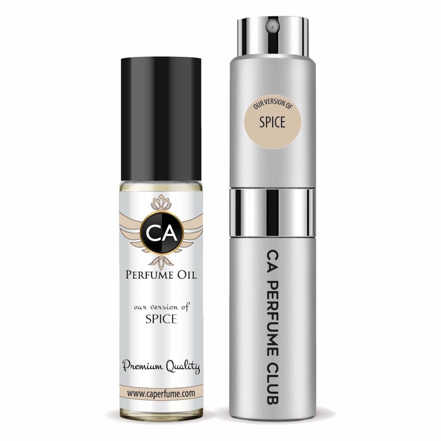 CA Perfume Duo Impression of Spice For Women And Men Perfume Layering Set Long Lasting Travel Size EDP + Body Oil Roll-On Bottle 0.27 Fl Oz+0.33 Fl Oz